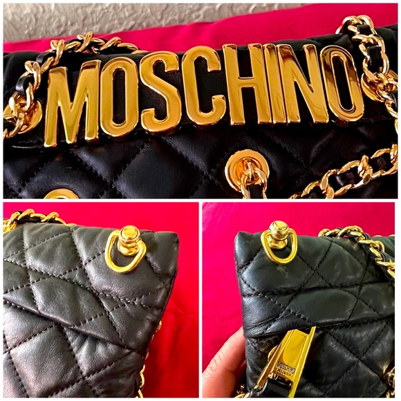 👑✅PRICE FIRM✅NO OFFERS SUPER SALE!! 👑AUTHENTIC Moschino Leather Clutch Bag - Picture 9 of 17